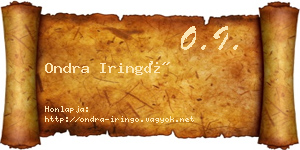 Ondra Iringó névjegykártya